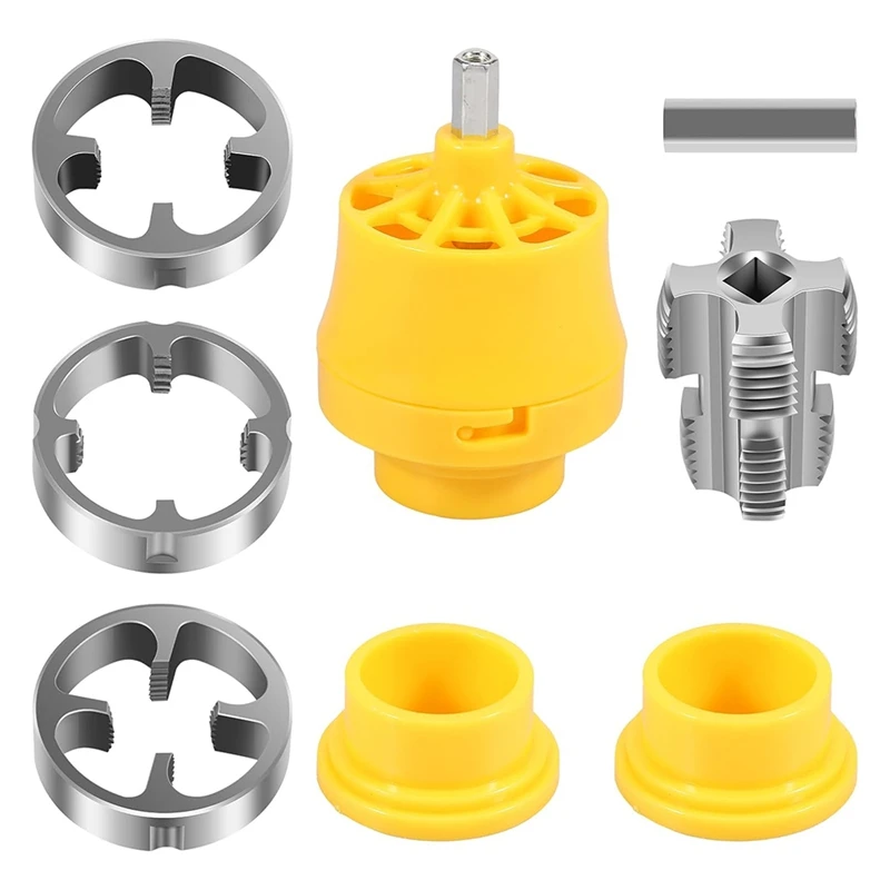 

Top Deals PVC Thread Maker Tool For Electric Drill, Dies Pipe Threader Plumbing Tool, PVC Pipe Threading Plumbing Kit