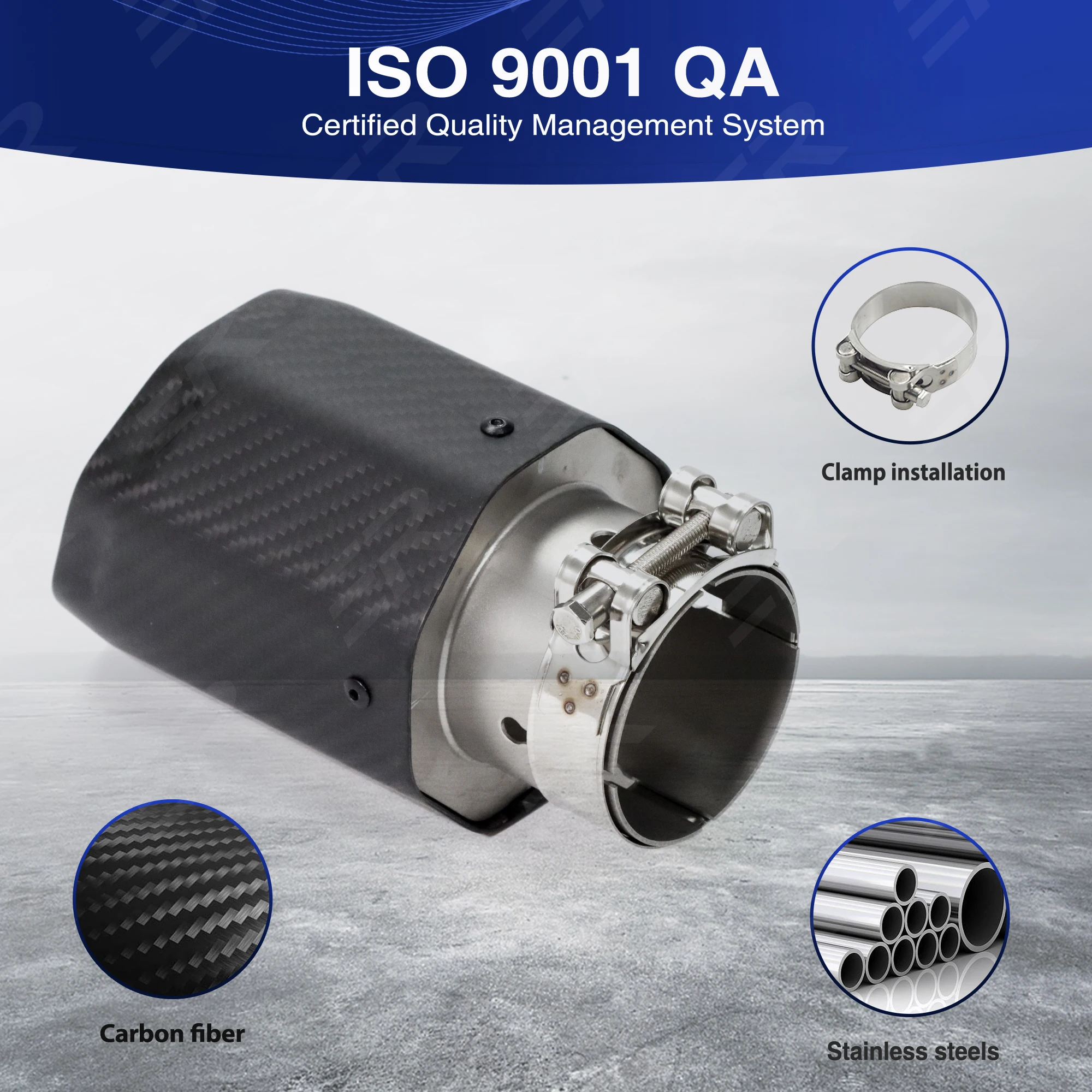 1 PC New Style Matte Carbon Fiber 101mm Outlet Exhaust Tip Muffler System For Modified Universal Suitable Car Accessories Nozzle