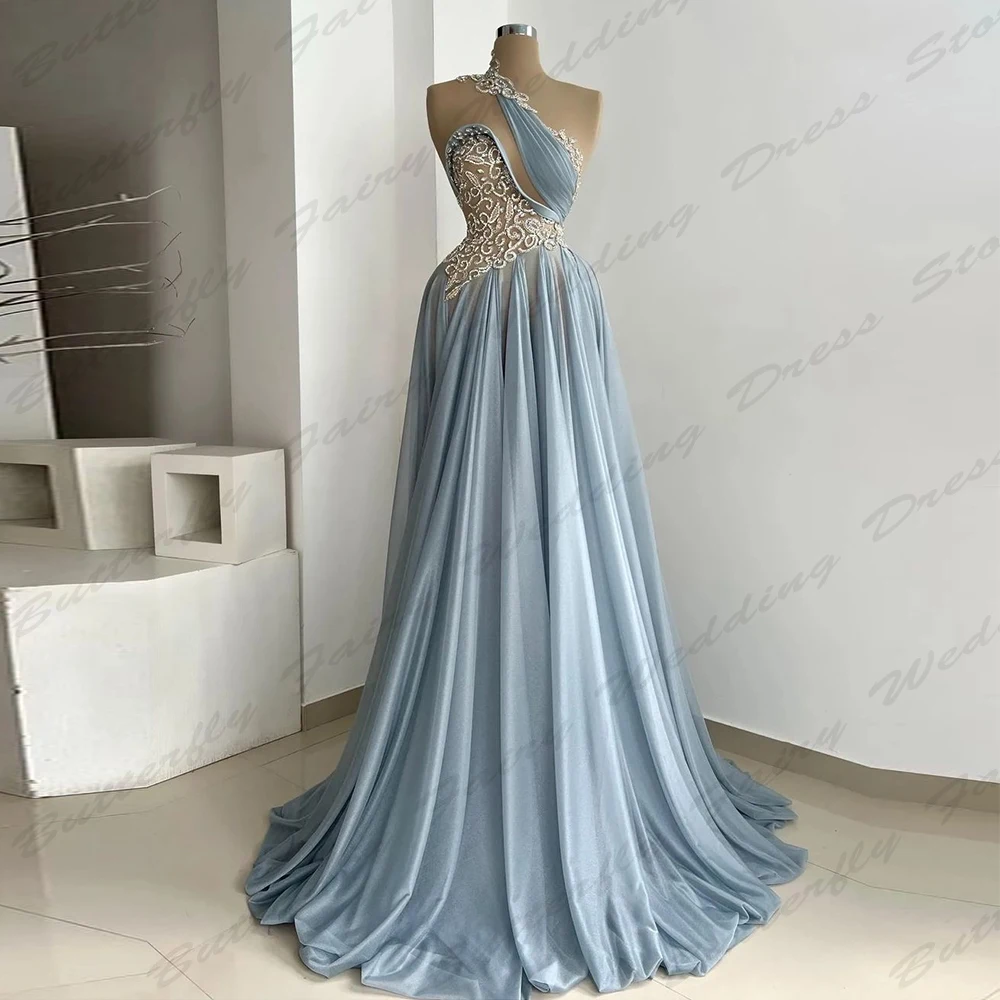 

Mermaid Backless Party Evening Dresses For Women Fashion Sexy Off Shoulder Sleeveless Simple Fluffy Princess Style Prom Gowns