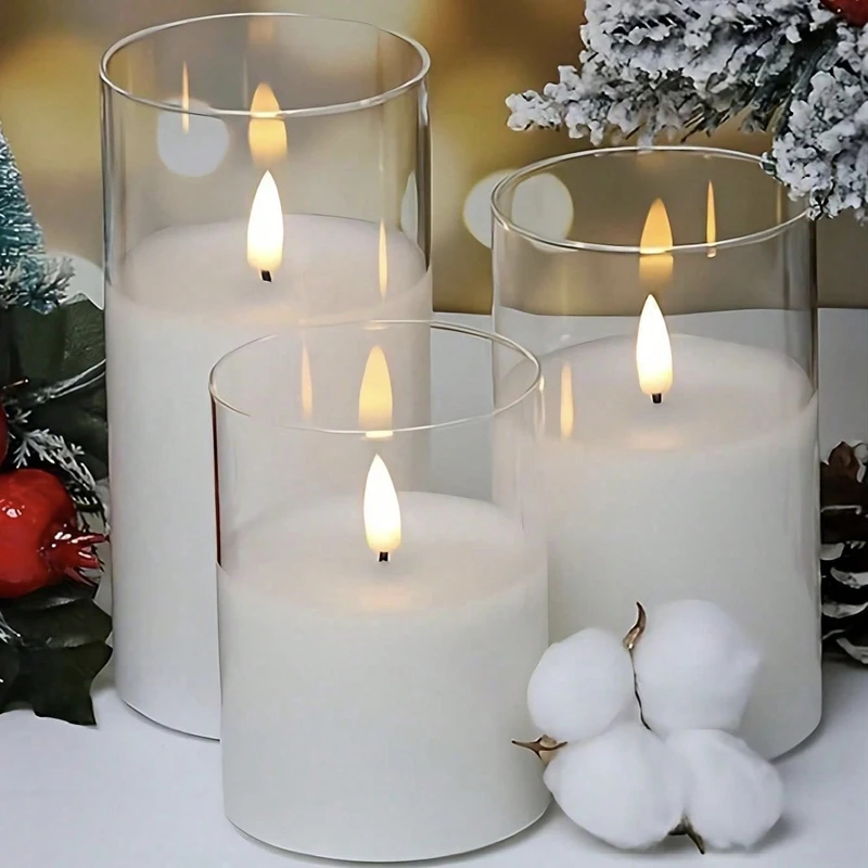 LED Lights Electronic Candles LED Candle Decorations Acrylic Candles Complete Set of Remote Control Timers Christmas And Wedding
