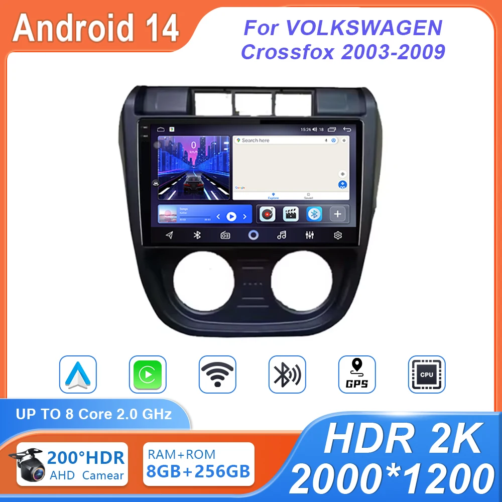 

9 inch Carplay Android Auto Multimedia Navigation GPS Auto Radio Video Stereo For VOLKSWAGEN Crossfox 2003-2009 4G WIFI 2din DVD