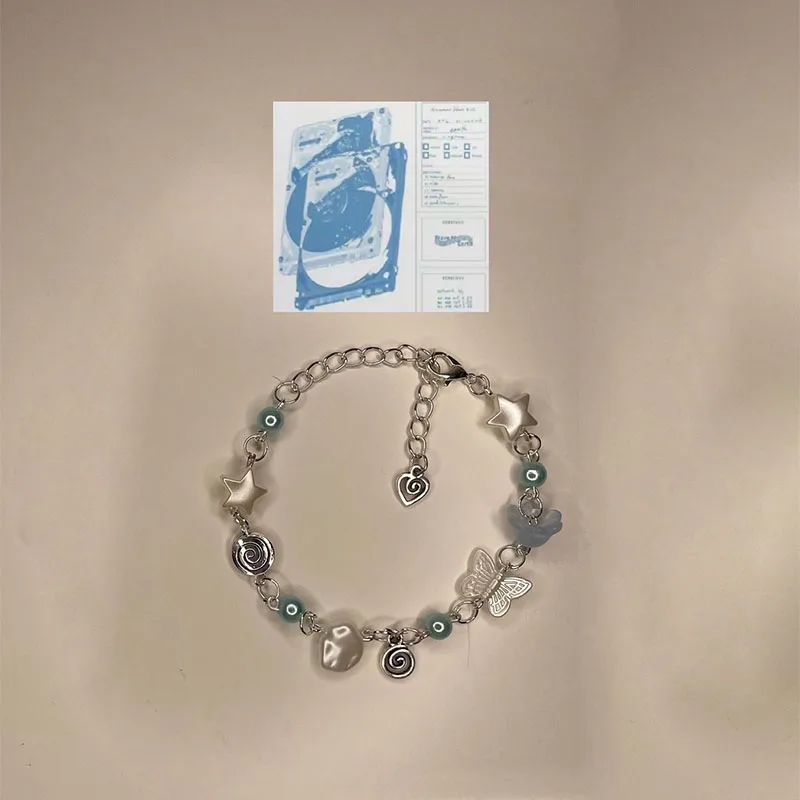 Wave to Earth&Genso beaded charm bracelet, aesthetic bracelet Y2k handmade