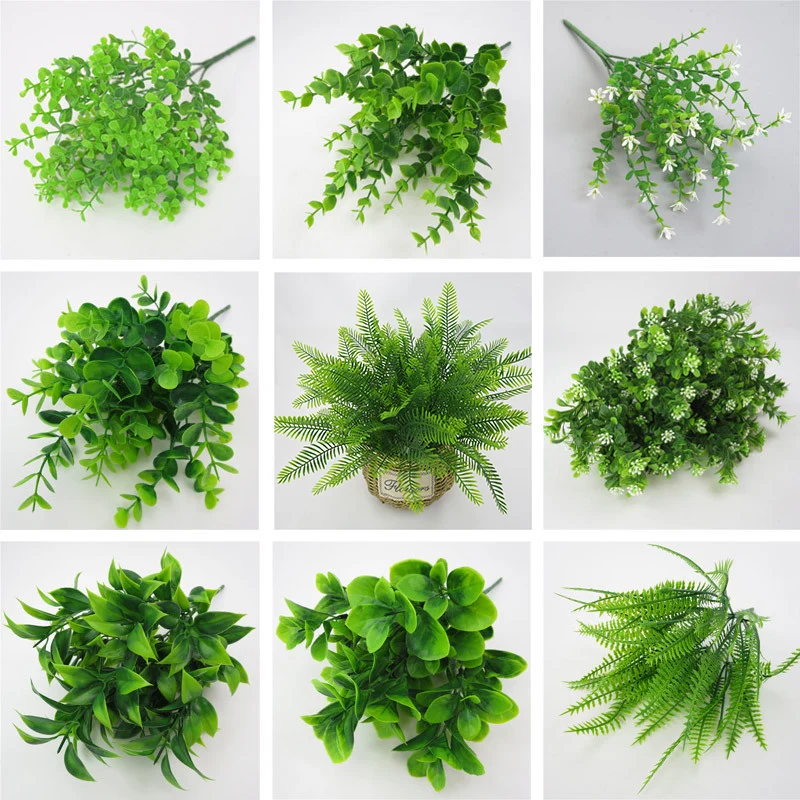 New Artificial Shrubs Creative Decorative Artificial Plant Ferns Simulation Plant Plastic Flower Fern Wall Material Accessories