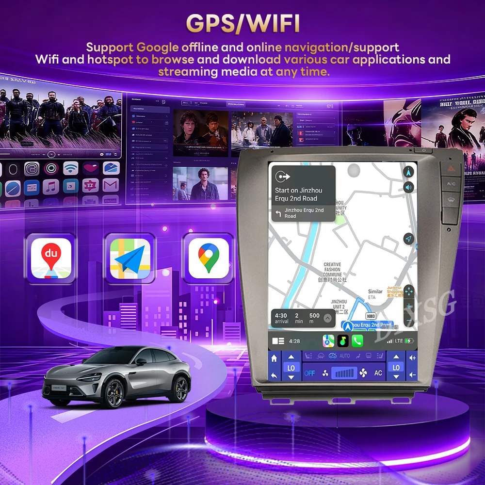 Android 15 12.1” Tesla Screen For Lexus ES ES240 ES350 ES300 2006-2012 Car Radio Multimedia Player Wireless Carplay BT WIFI GPS