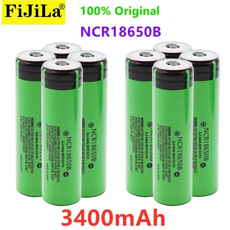 100% New Original NCR18650B 3.7v 3400mAh 18650 rechargeable lithium battery for Panasonic flashlight batteries+Pointed