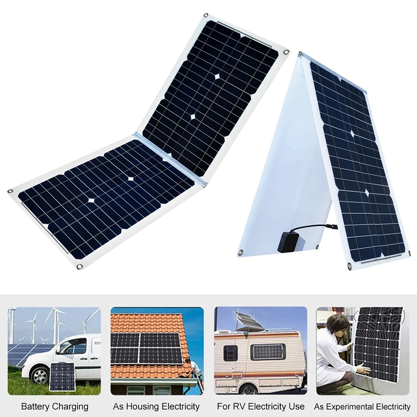 Solar Power Generation System4000W Power Inverter LCD Display 36W 18V Solar Panel Dual USB 30A Solar Controller Set 12V to 220V