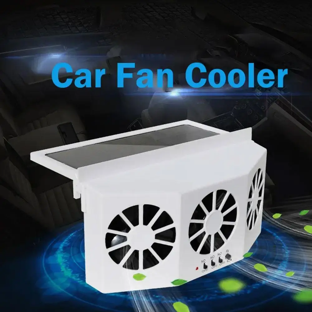 Car Fan Ventilation Solar Car Three Hood Auto Exhaust Desuperheater Cooler Radiator Car Air Power-white Fan Mini Powerful S E1r0