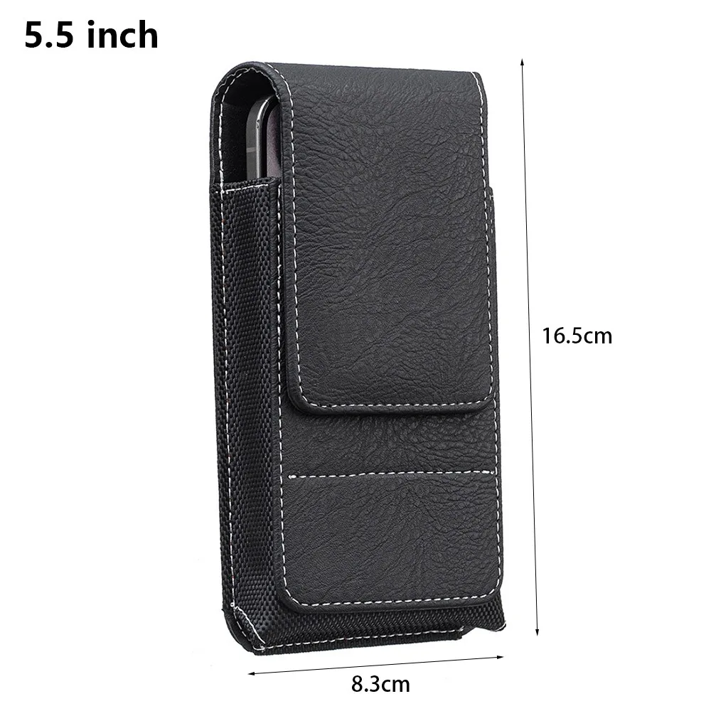 1Pcs New PU Leather Phone Waist Pack 5-7inch Outdoor Camping Waist Bag Phone Case Universal Belt Hanging Pouch For Smartphone