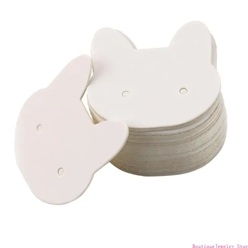 E1PE 50-Pieces Head Earring Cards Paper Earring Display Cards 3.5x3.5cm Size