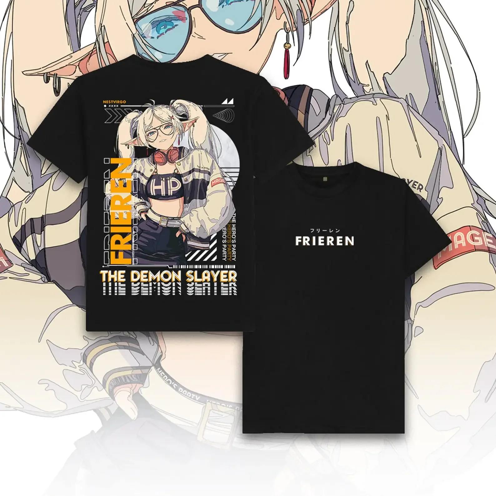 Frieren T-Shirt Streetwear Beyond Journey's End Fern Stark Girl Anime Gifts Soft Shirt All Size
