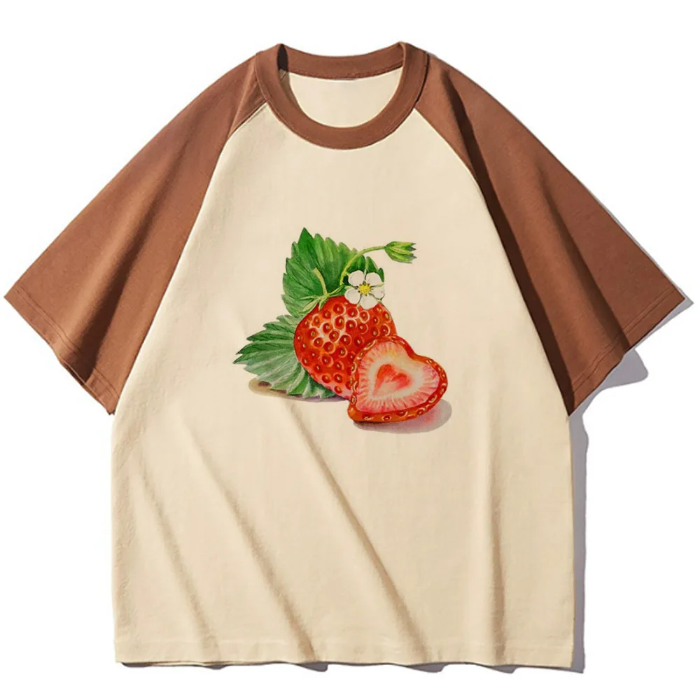 Strawberry Tee women Y2K t shirt girl Japanese designer clothes