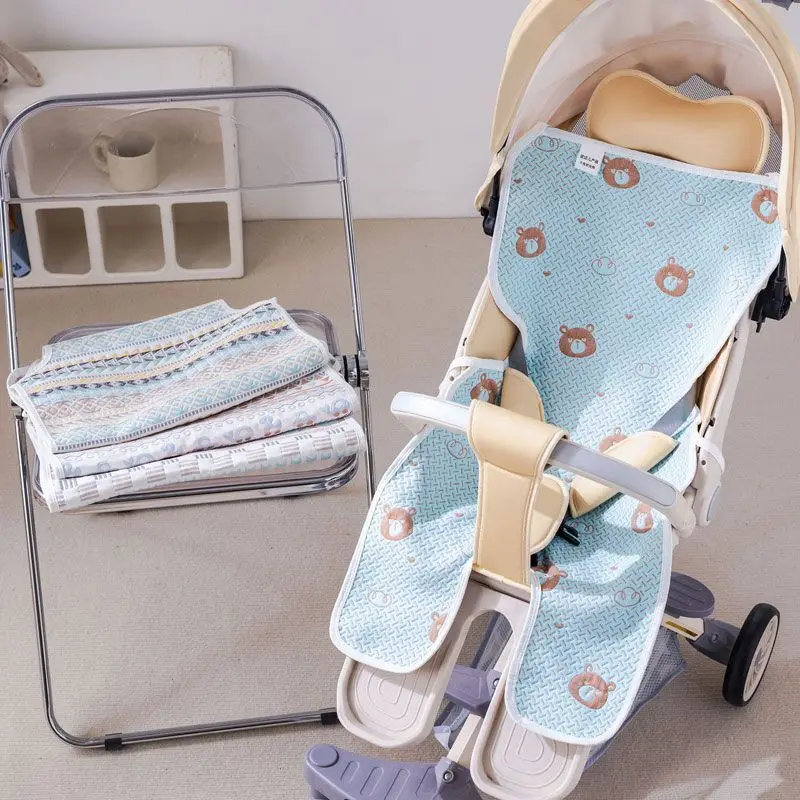 Summer gauze soft seat cushion for infants and toddlers, washable non-slip car mat, outdoor baby stroller pad