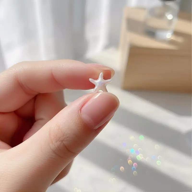 12 Grids Ocean Pearl Fishtail Rhinestones Nail Art Decoration Set DIY Mermaid Starfish Aurora Design for Manicure Salons