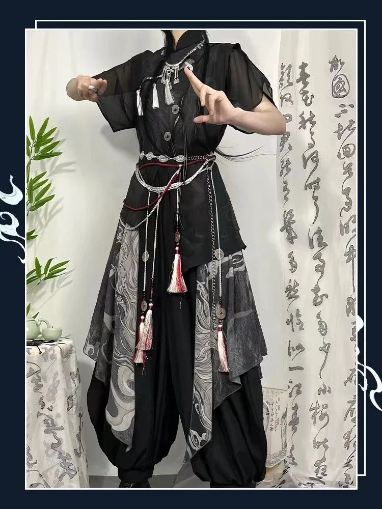 Niche Youthful Sense Hanfu Ladies Upgraded Chinese Ancient Costume Vintage Stylish Women Sling Lantern Pants Cosplay Garments