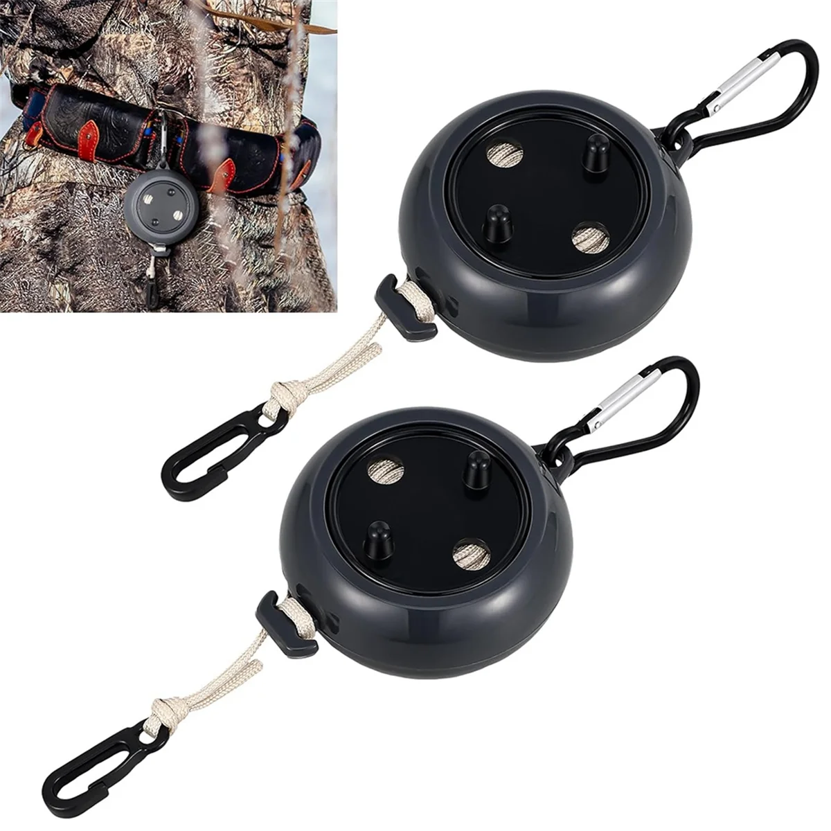 2 Pcs Tree Stand Gear Hoist 29.5 Ft Retractable Bow & Gear Hoist Bow Hunting Gear Accessories for Hunting Bow, Black