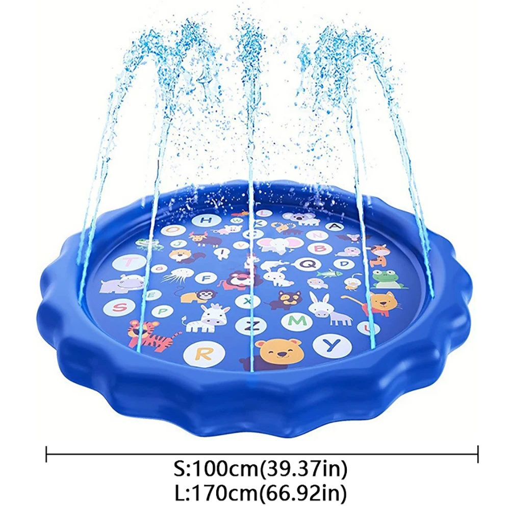 100/170cm Children\'s Toys Water Spray Mat PVC Thickened Pet Bath Inflatable Pool Bath Outdoor Games Dog Toys