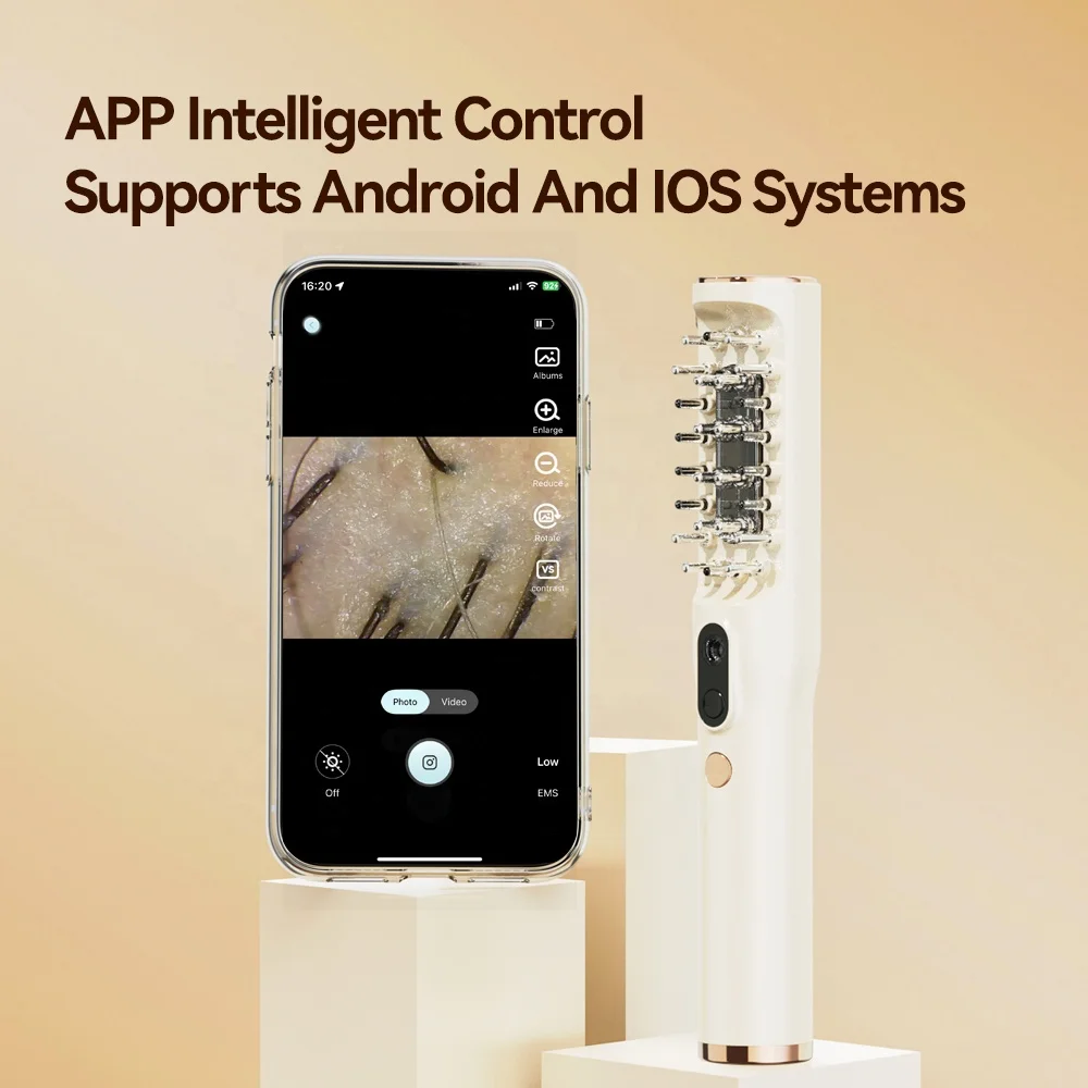 مدلك فروة الرأس الكهربائي علاج مدلك الشعر يعزز نمو الشعر زيت طبيعي فروة الرأس بصيلات الشعر اختبار مشط تدليك الرأس