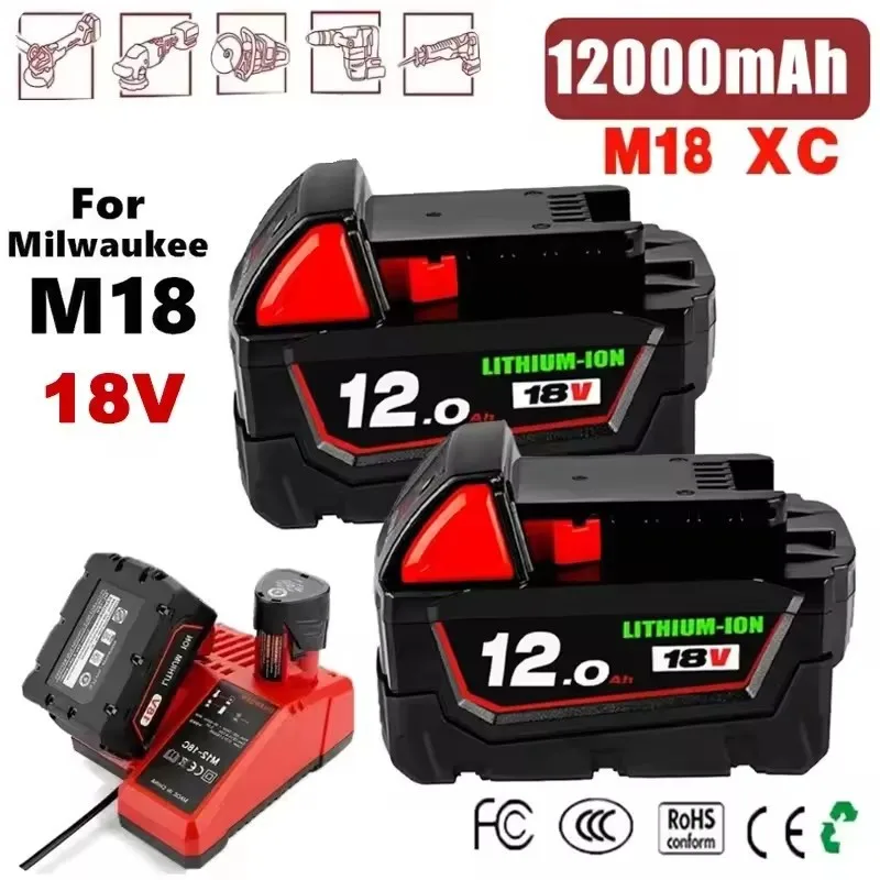 

18V 12.0Ah for Milwaukee M18 48-11-1815 2604-22 2604-20 battery