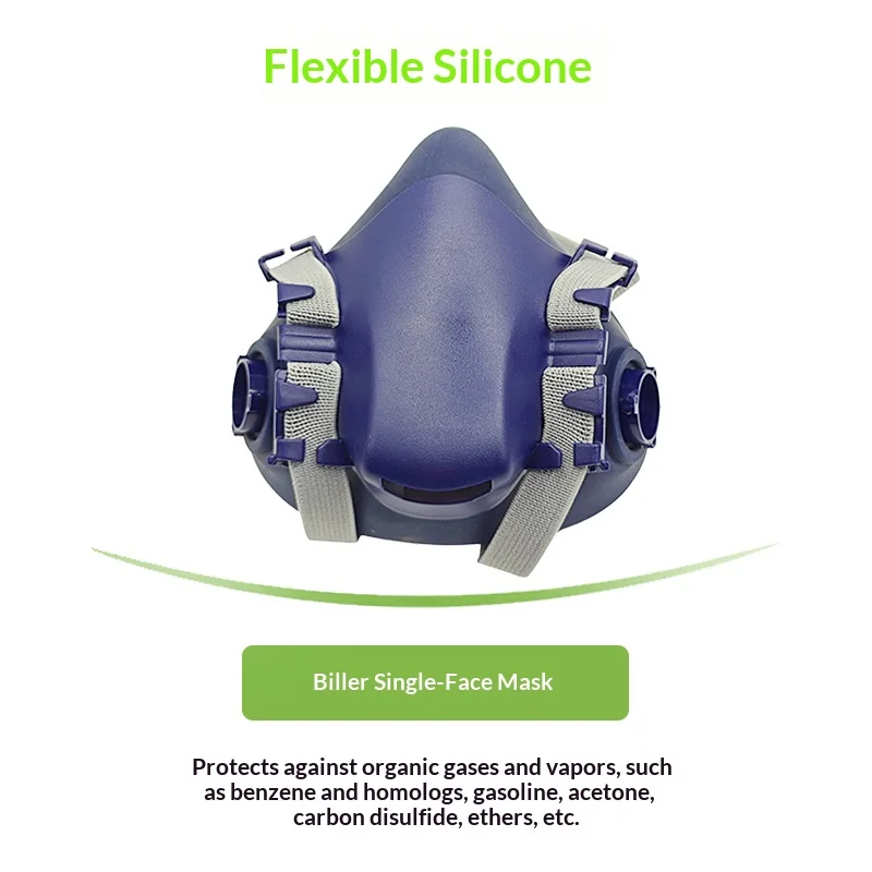 Biller Silicone Gas Mask with Formaldehyde Spray Paint Dust-proof Decoration Polished Coal Mine Dust-proof and Toxic Half