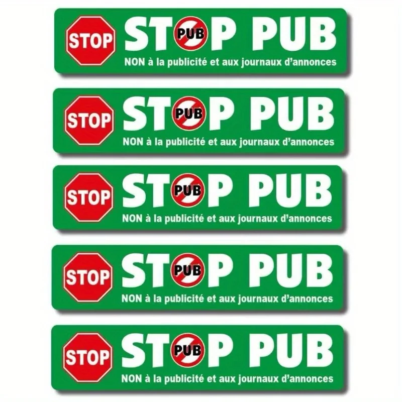 3/5/7Pieces Green Stop Bar Sticker，No Advertising Eco Mailbox