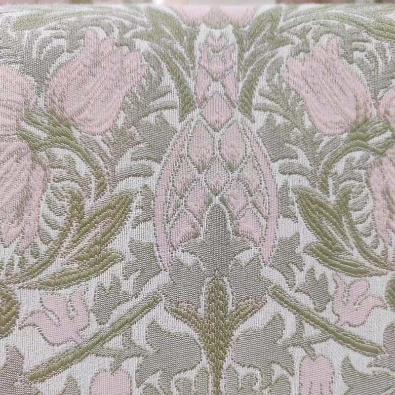 Powder Cream Jacquard Chenille Thick Blackout Curtains for Customized Finished Products for Living Room