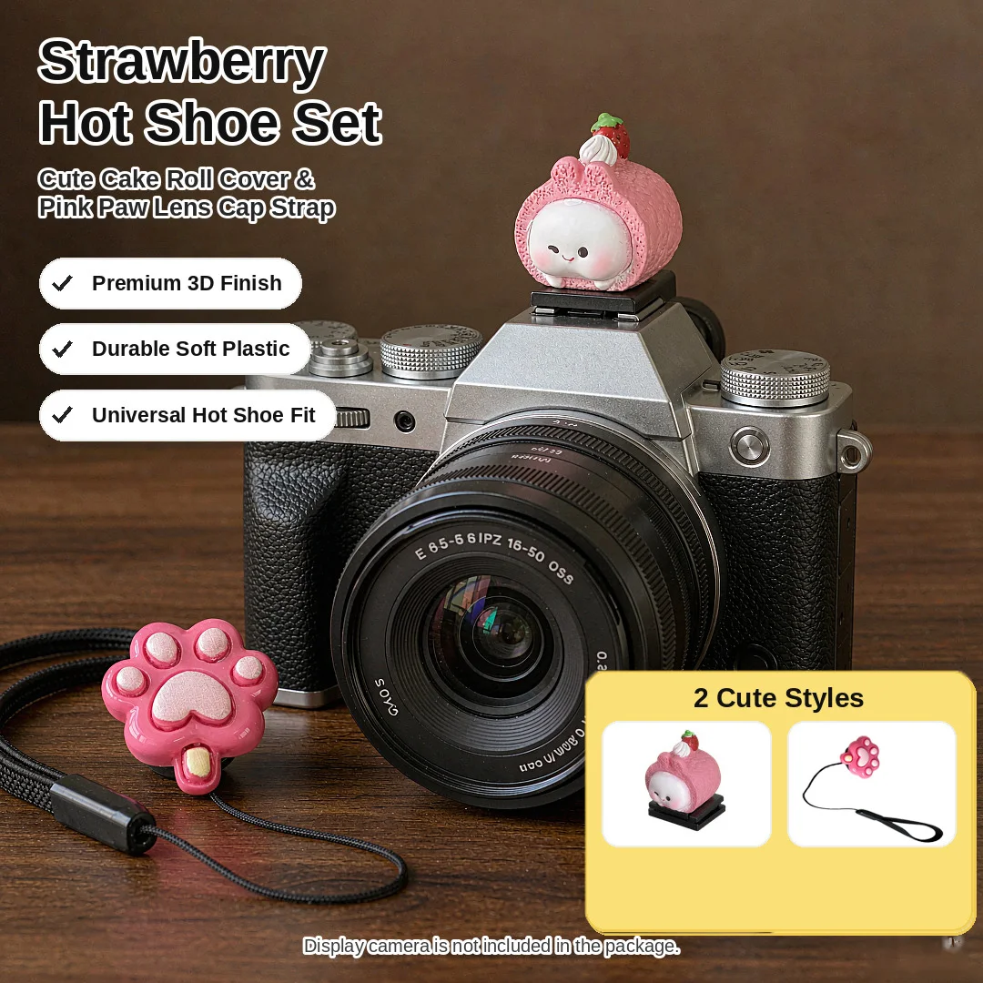 Creative Animal Hot Shoe Cover, Cute Camera Shoe Cap for Fujifilm X100V XT5 Cameras