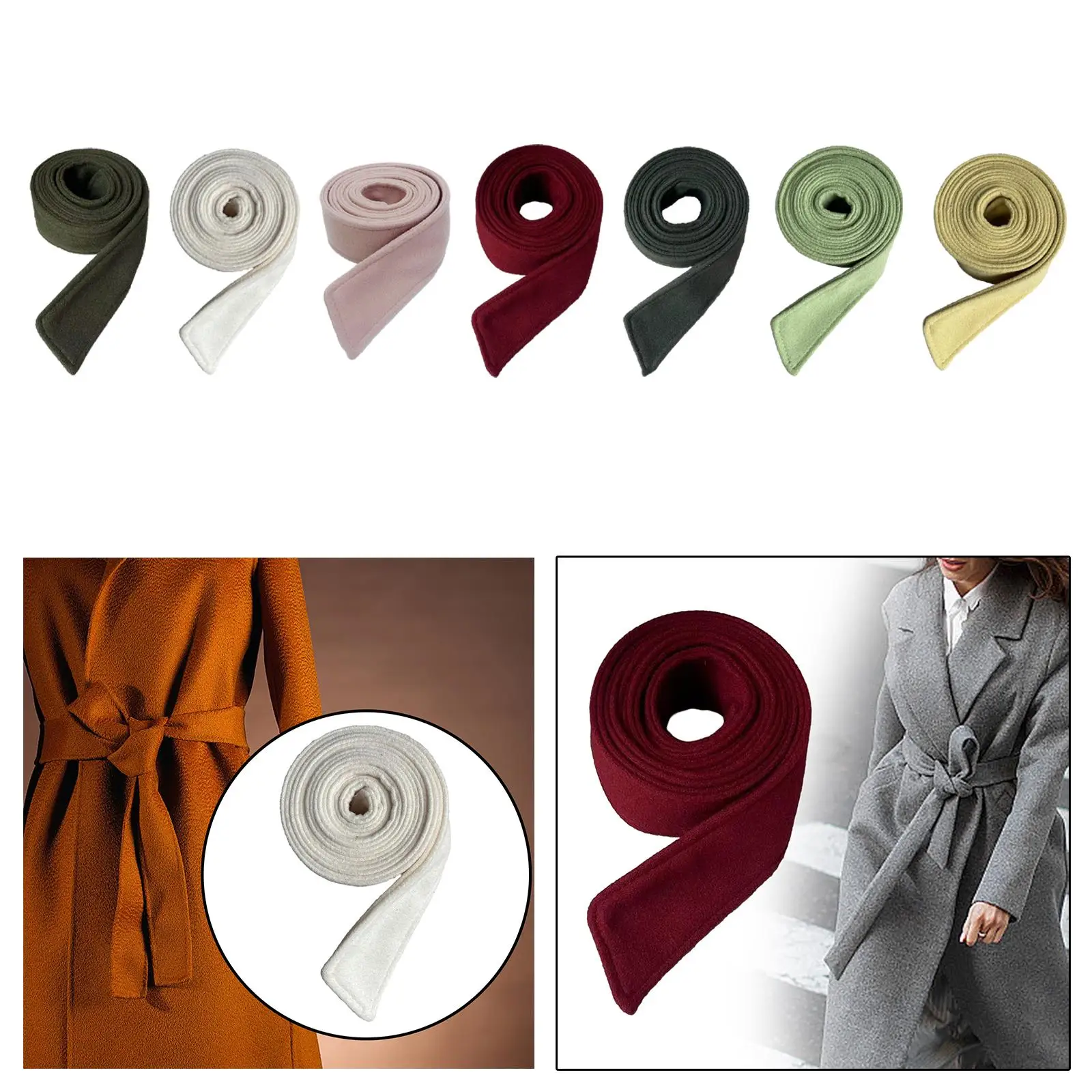 Cinturón largo y elegante para mujer, abrigo de lana Artificial, cinturón ancho