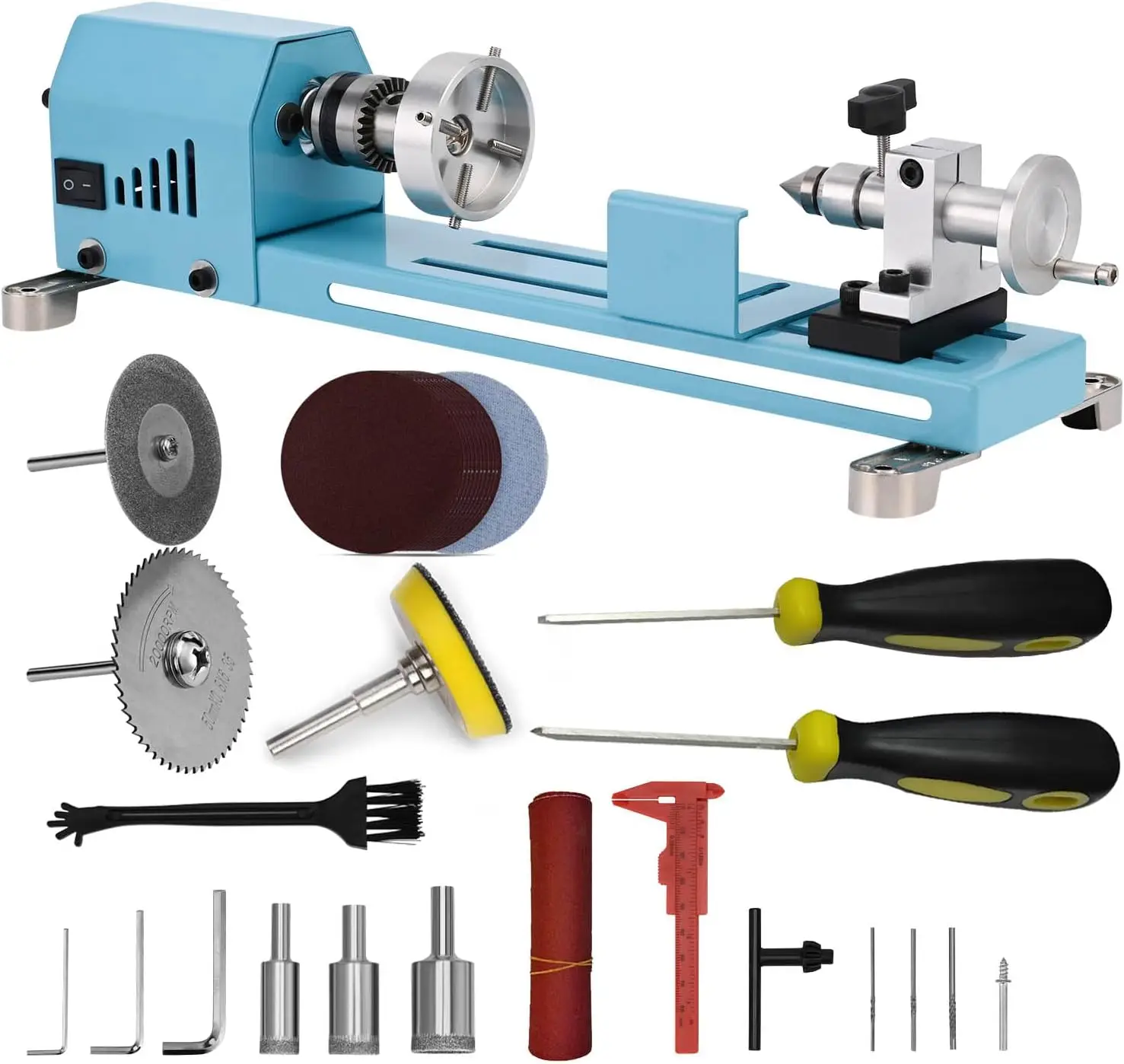Mini Lathe Machine Multi-Purpose Lathe With Professional Tools Torno Para Madera Cutting Grinding Polishing Desktop Metal Lathes