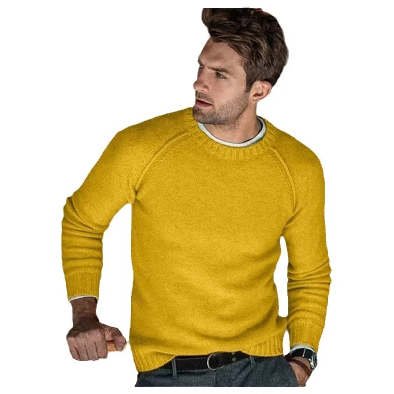 Man Sweater 2025 Autumn Winter Men's Knit Sweater Casual Fashion Solid Color Daily Wear Pullover