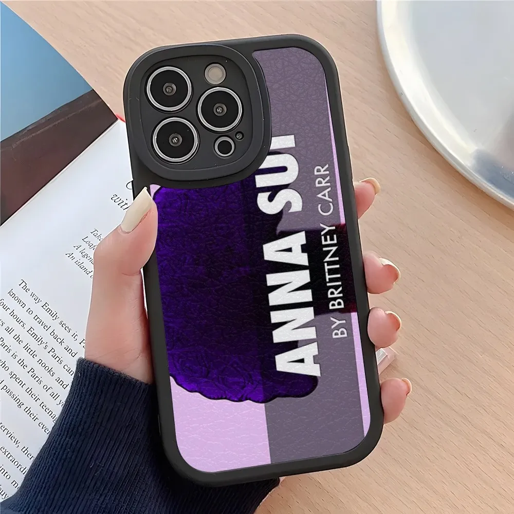 Purple Brand ANNA SUI  Phone Case For iPhone 15 14 13 11 12 Pro Max Mini X XR XS 8 Plus mini 2024 lambskin silicone shell cover