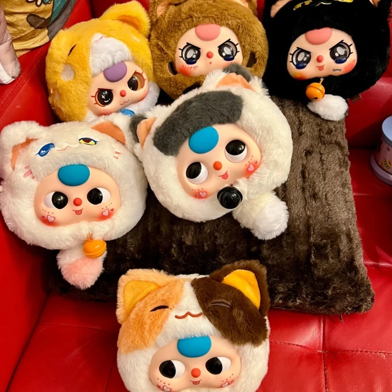 

Baby Three Lucky Cat Zipper Bag Series Blind Box Vinyl Action Figure Surprise Bag Pendant Keychain Collectible Anime Doll Toys