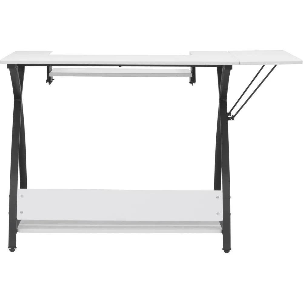 Versatile Hobby and Sewing Table with Side and Lower Storage - Ideal for Computer Use