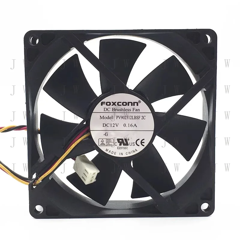 DDW   1PCS for Foxconn PV902512LBSF 2-pin DC 12V 0.16A 3-wire cooling fan 9cm 9025
