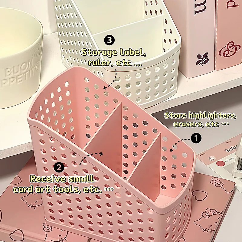 School Stationery Makeup Organizer Desktop Storage Box for Cosmetics Jewelry Stationery Plastic Organizer Container