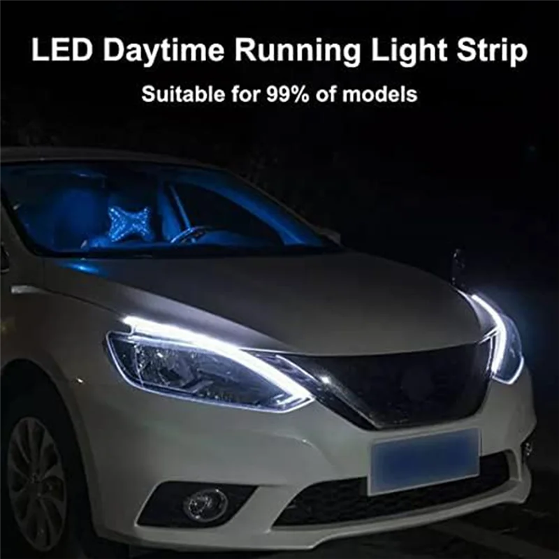

Car LED Light Bar, White Turn Signal Yellow Light Waterproof Car Daytime Running Light Bar For Truck SUV Parts 24Inch, 2PCS-A28K