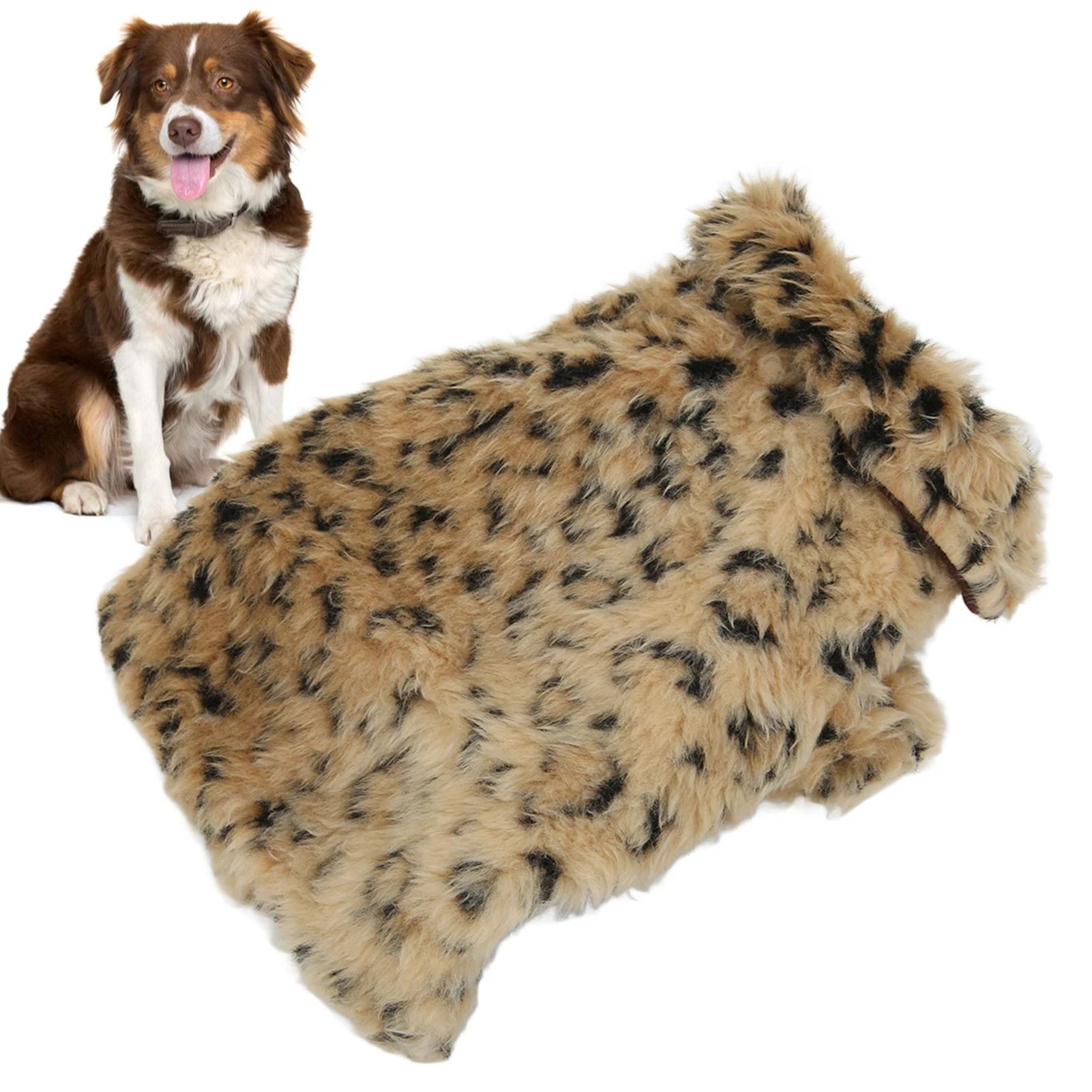 Pet Leopard Print Cloak Cute Retro Stylish Puppy Plush Jacket For Autumn And Winter