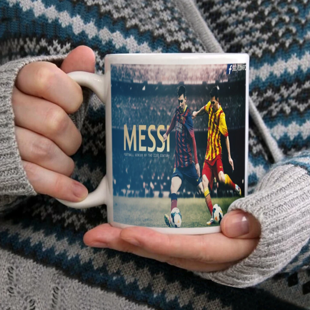 M-Messi Football Star tazze in ceramica tazze da caffè tazza da tè al latte ins tazza da colazione con farina d\'avena bicchieri da cucina