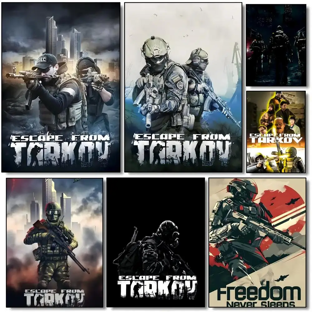 Vedio Game E-Escape from Tarkov Poster HD Wall Art Aesthetic Home Decor for Living Room Bedroom Café Office Stylish Gift