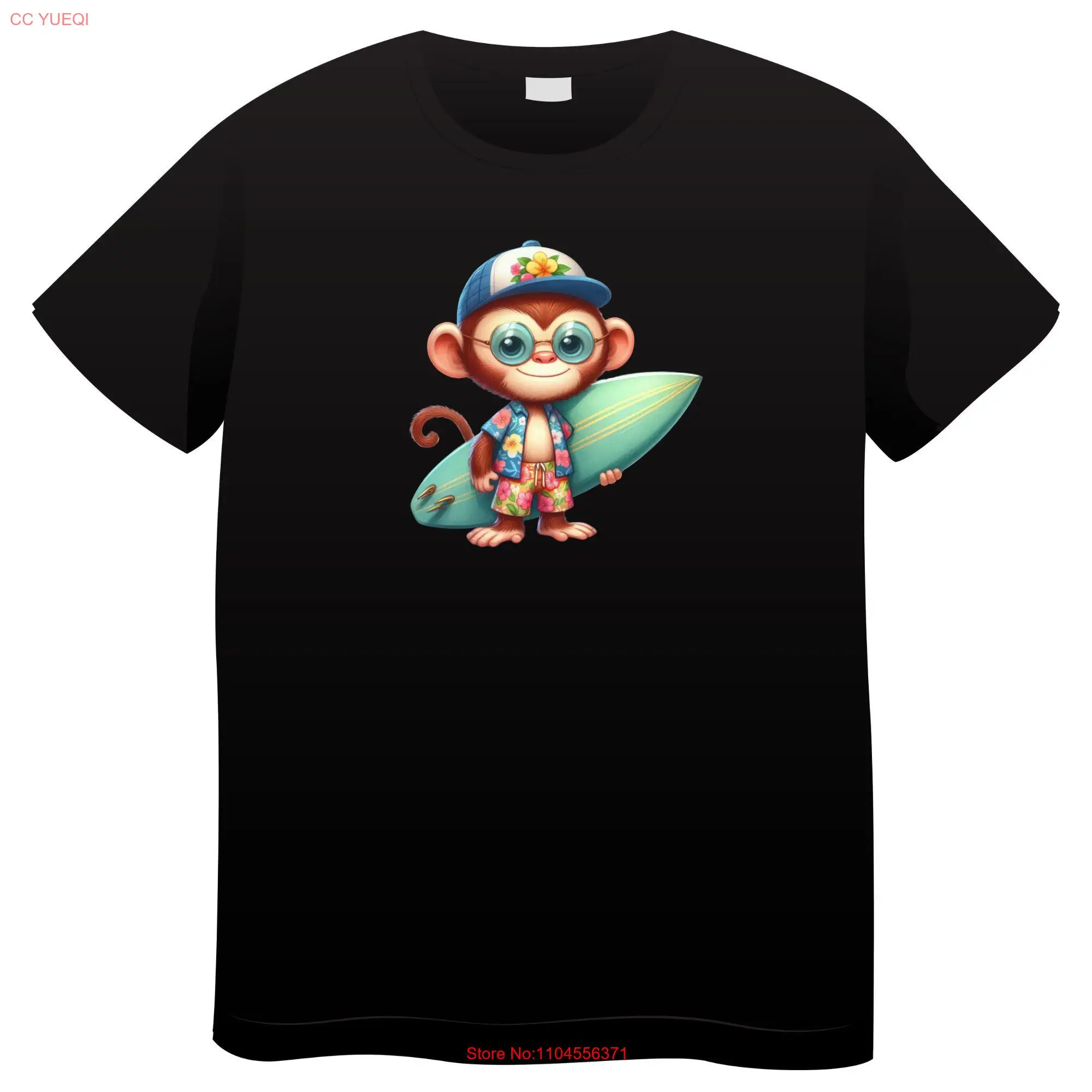 

Футболка с мотивом серфинга и животных, персонализированная футболка с длинными или короткими рукавами