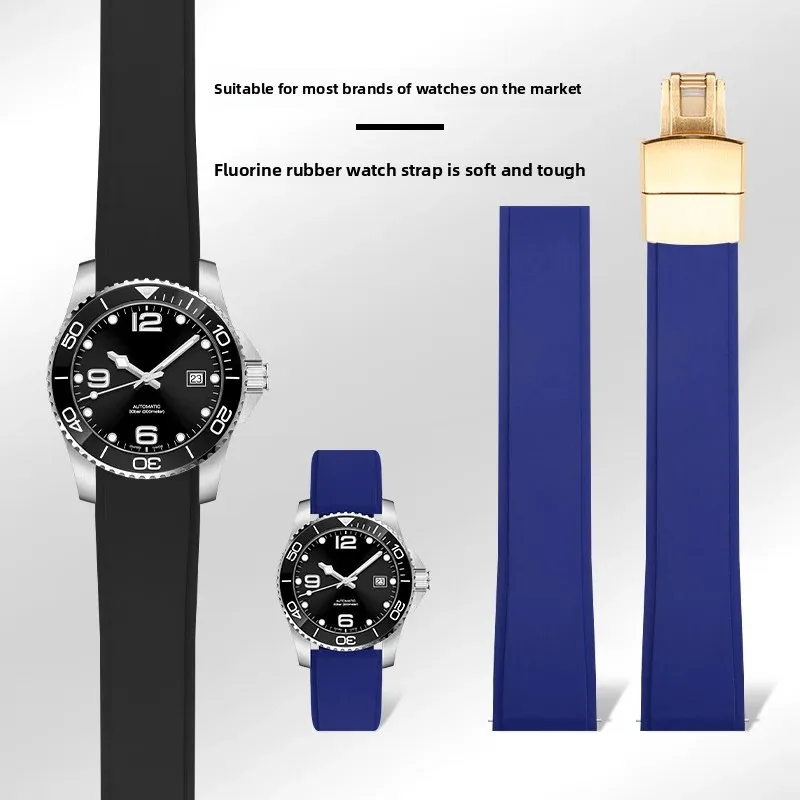 

Высококачественный фторкаучуковый ремешок для часов с плоским интерфейсом, модный быстросъемный универсальный ремешок для часов для CTS FKM, резиновый ремешок для часов