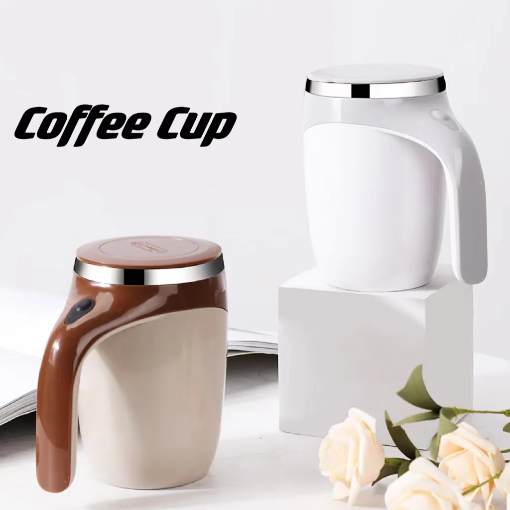 New Coffee Mug Lazy Coffee Automatic Stirring Cup 304 Stainless Steel Rotary Electric Milk Cup Mug Office Travel Stirring Cup