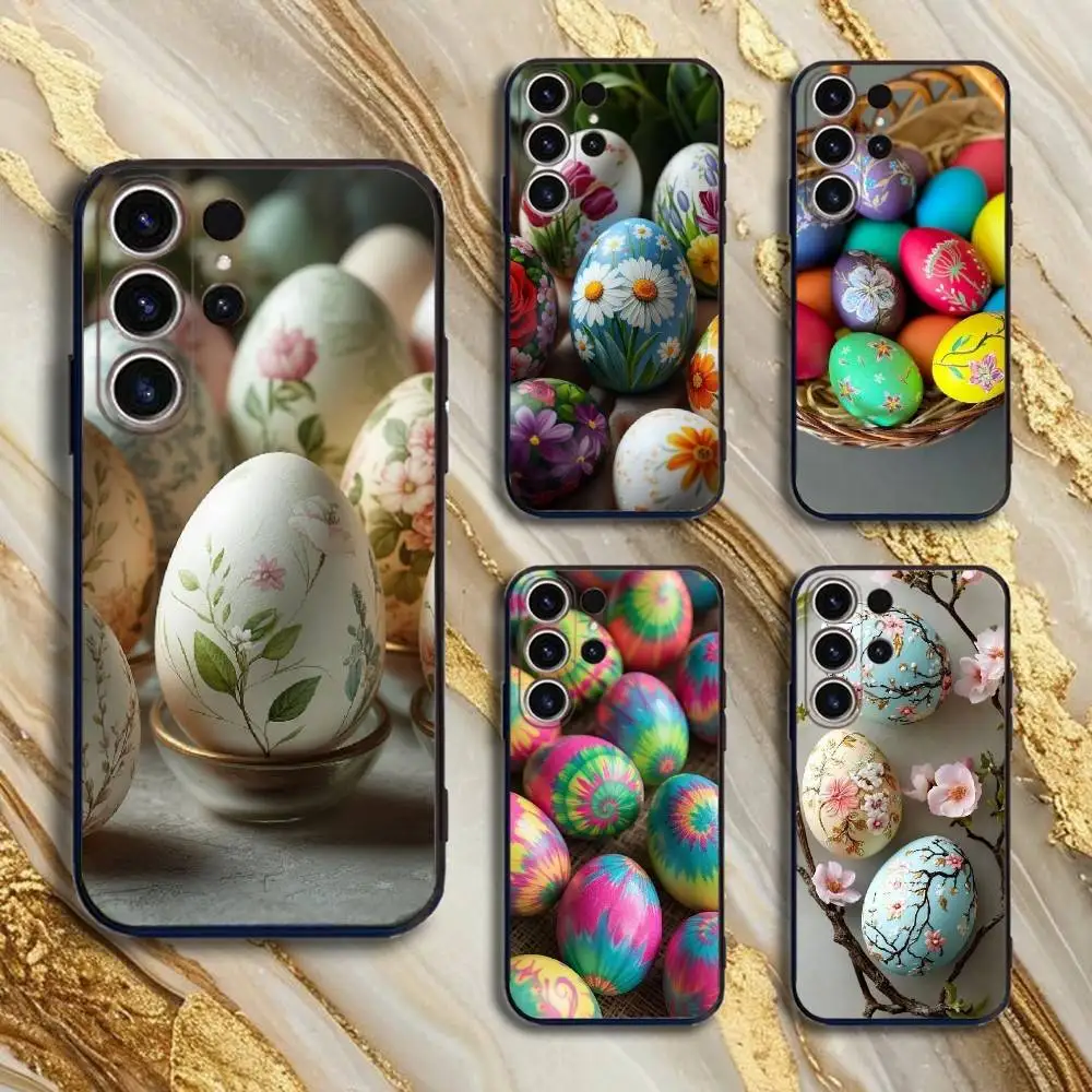 

Easter Eggs Phone Case For SamsungS25,24,21,22,23,30,Ultra,20,Plus,Fe,Lite,Note,10,9,5G Black Cover