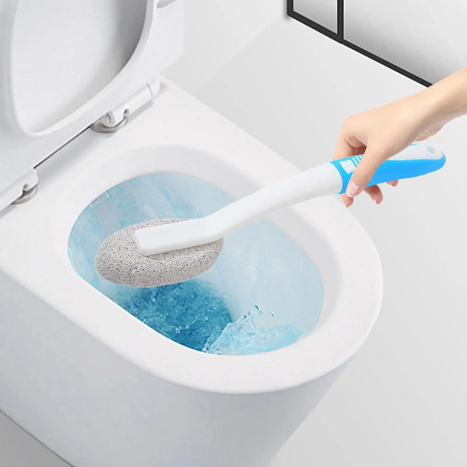 Pumice Stone Cleaning Brush ,Toilet Cleaning Brush ,with Extra Long Handle Toilet Bowl Cleaner