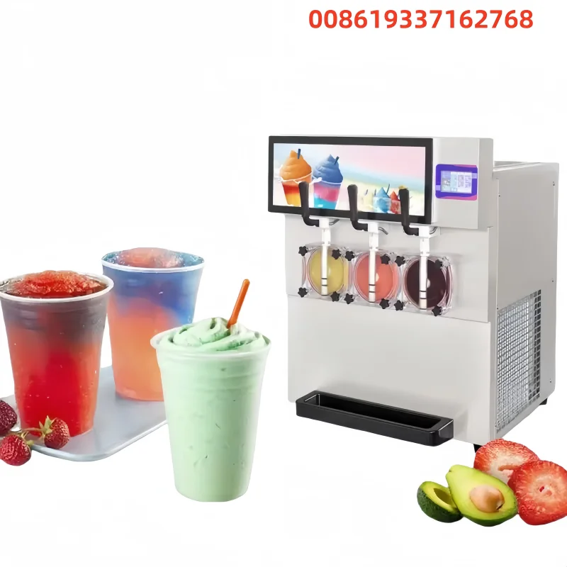 Large Capacity Commercial Three - Cylinder Slush Machine Frozen Drink 3 Tanks Margaritas Slush Machine Margaritas