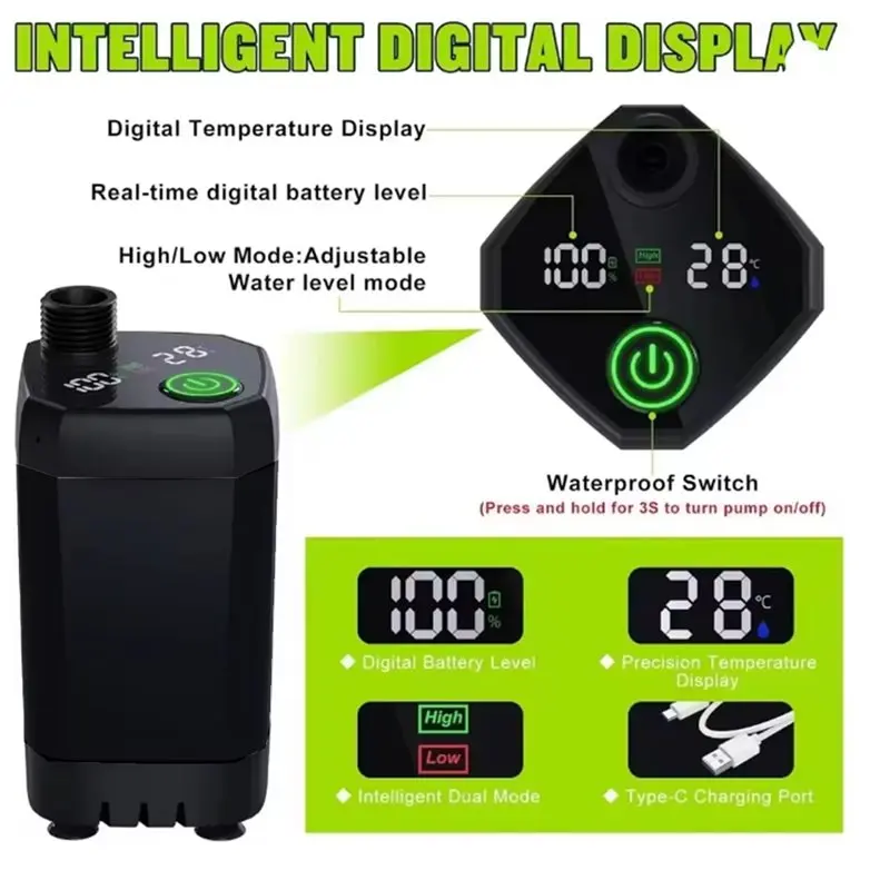 NALFI-Portable Shower For Camping,6000Mah Battery Capacity, 4 Spray Modes Included Nozzle