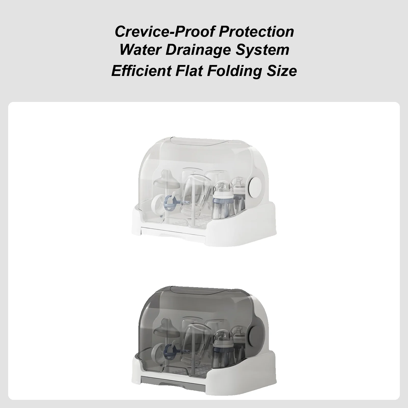 

Vertical Bottle Drying Rack Baby Bottle Organizer Storage Box With Lid And Detachable Drain Tray For Postpartum Care Center