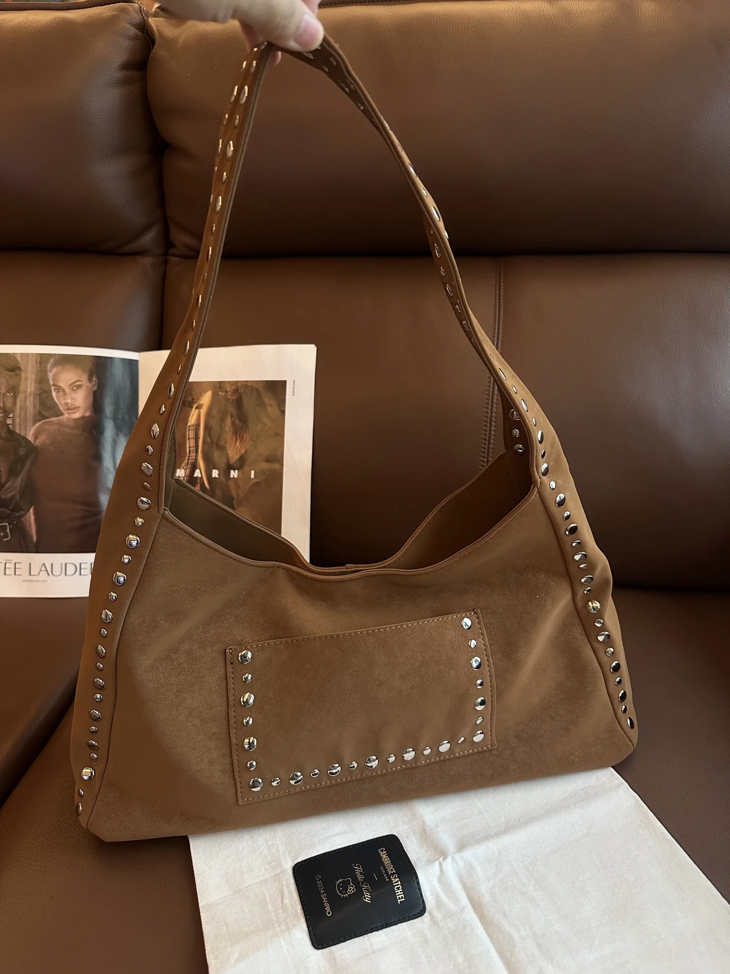 

FIRMRANCH 2025 Autumn Winter Vintage Solid Color Suede PU Leather Armpit Bag For Women 2025 New Simple Shoulder Purse Chic Hobos