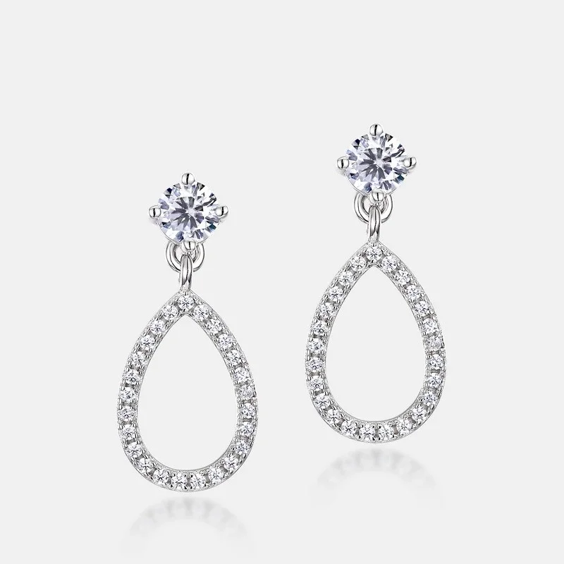 D Color Moissanite Drop Earrings For Women S925 Sterling Silver 18K Gold Plated Diamond Hanging Earring Fine Ear Jewelry