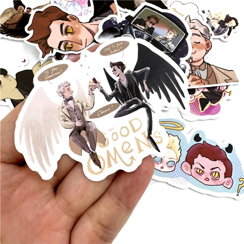 Imagem -04 - Good Omens Angel Decal Adesivos Scrapbooking Faça Você Mesmo Pasters Decoração para Casa Telefone Laptop Impermeável dos Desenhos Animados Acessórios Presentes