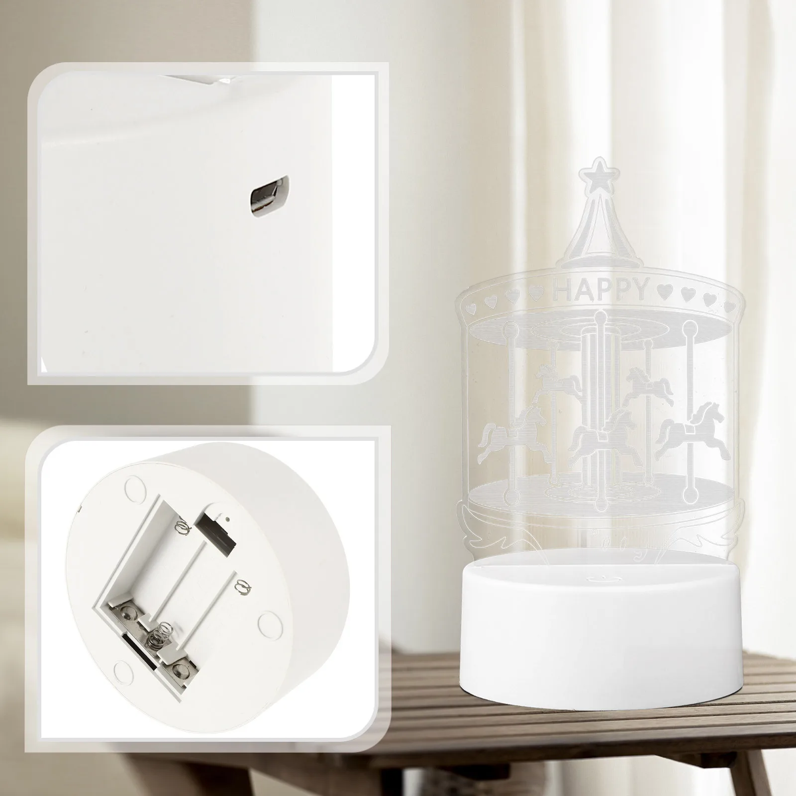 1 قطعة ثلاثية الأبعاد الأيائل ليلة مصباح USB بالطاقة مصباح ليد تصميم رائع لغرفة النوم غرفة المعيشة جو رومانسي